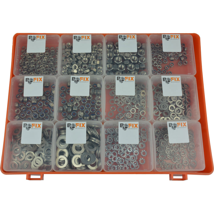 Bofix Sorti 12DLG. Rings + nuts stainless steel