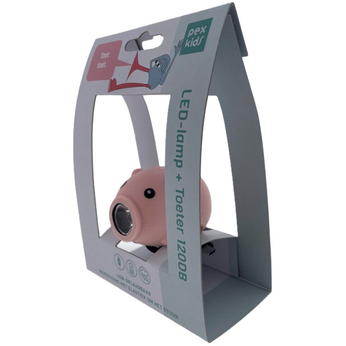 Pexkids Lámpara LED cerdo con bocina, recargable por USB, rosa