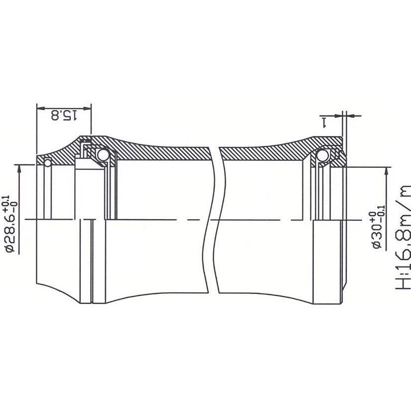 Tecora Set testa a sfera 1 1 8 pollici integrata 45x45 cart.30.0 nero