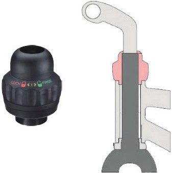 balhoofdstel met geïntegreerd stuurslot 1 inch zwart