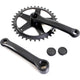 Brass bearing crankset 36t black 127mm
