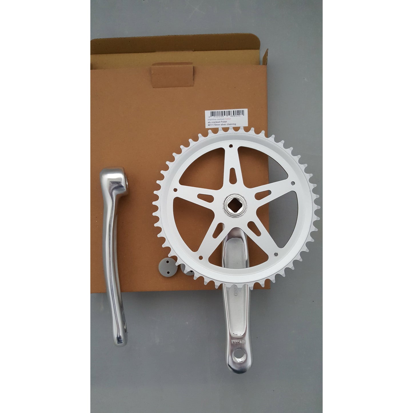 Crank Set de cadena CL013 46T 170 mm 3 32 Plata