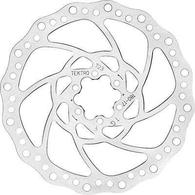 TEKTRO TR180-17 Disco Freno Rotore Ø180mm 2,3 mm a 6 punti in argento