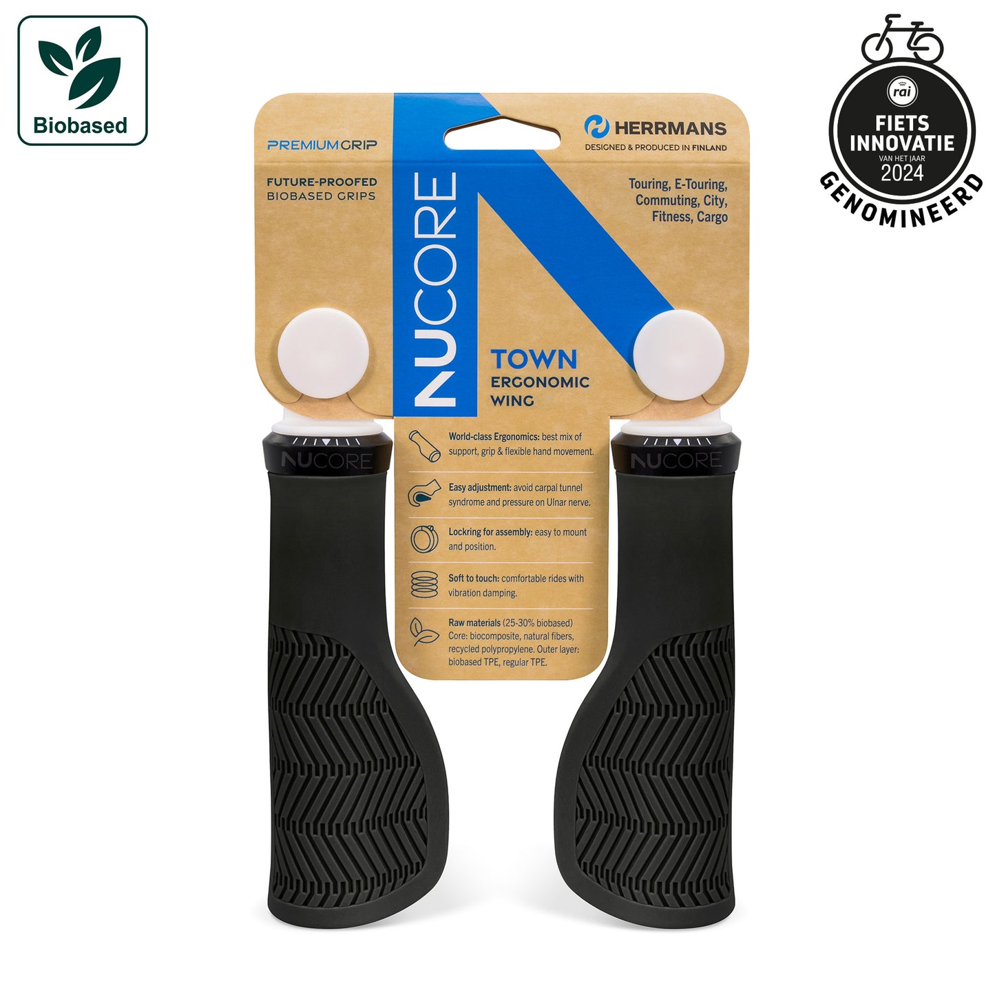 Herrmans handvatset nucore town wave 130 130mm zwart