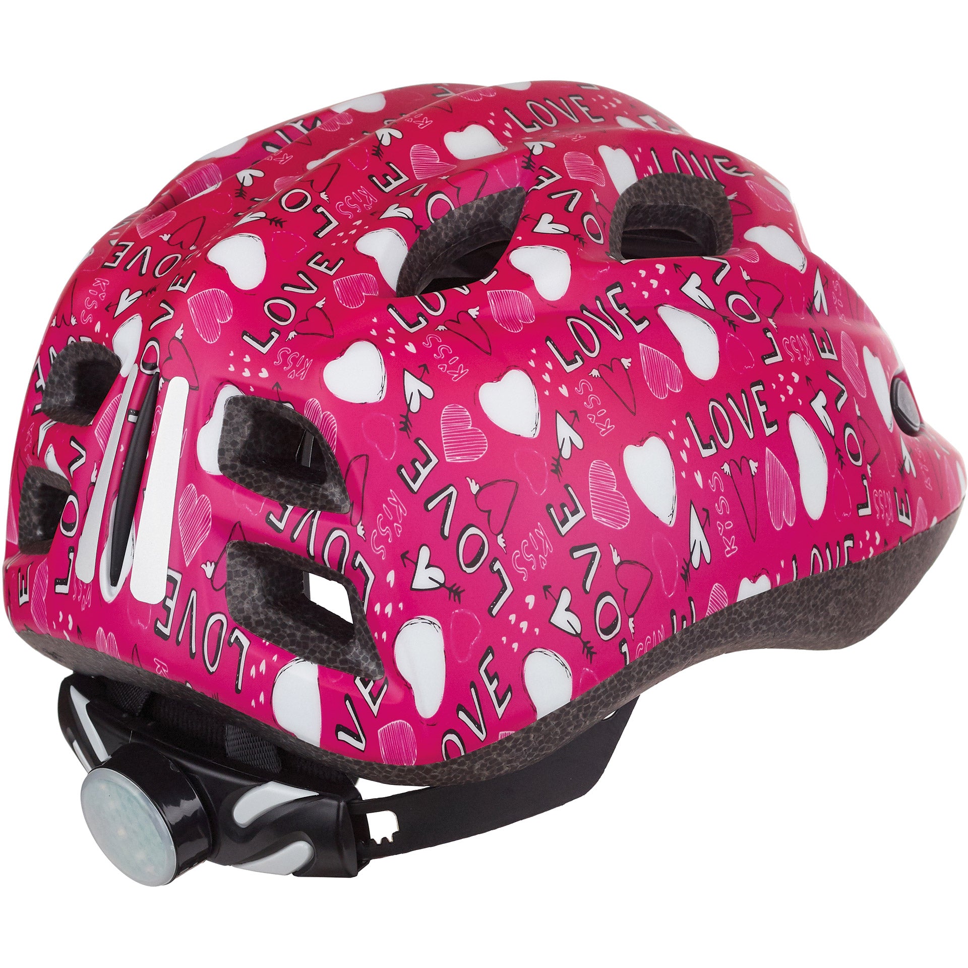 Polisport Junigoud Bicycle Helmet S 52-56 cm Love con luce a LED