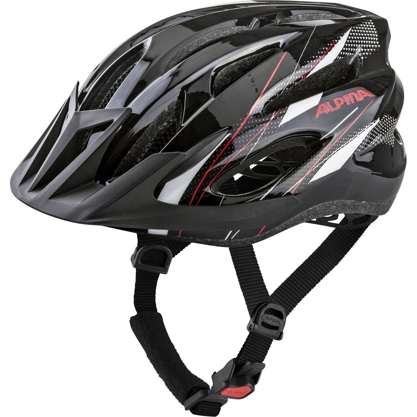 Olympic sportswear Sports MTB helm MTB17 54-58 glans zwart wit rood