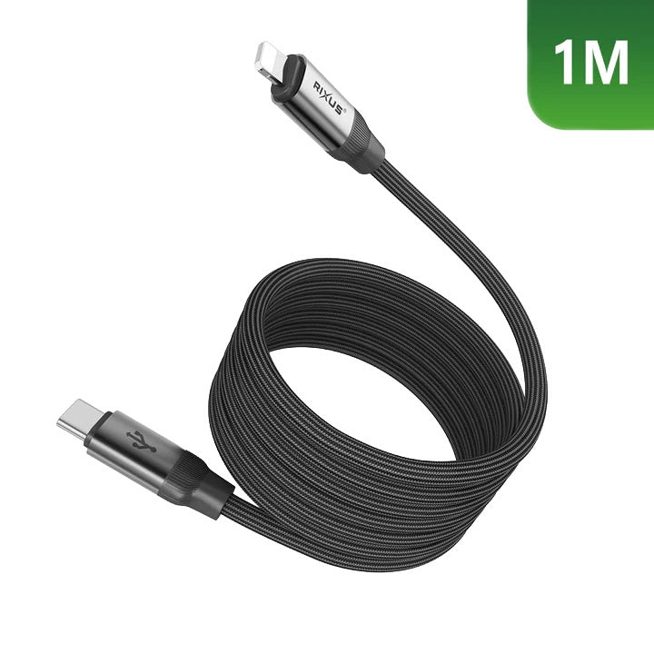Cable de carga rixus de ropa deportiva olímpica rxcu66l usb-c a lightning 18w 1m
