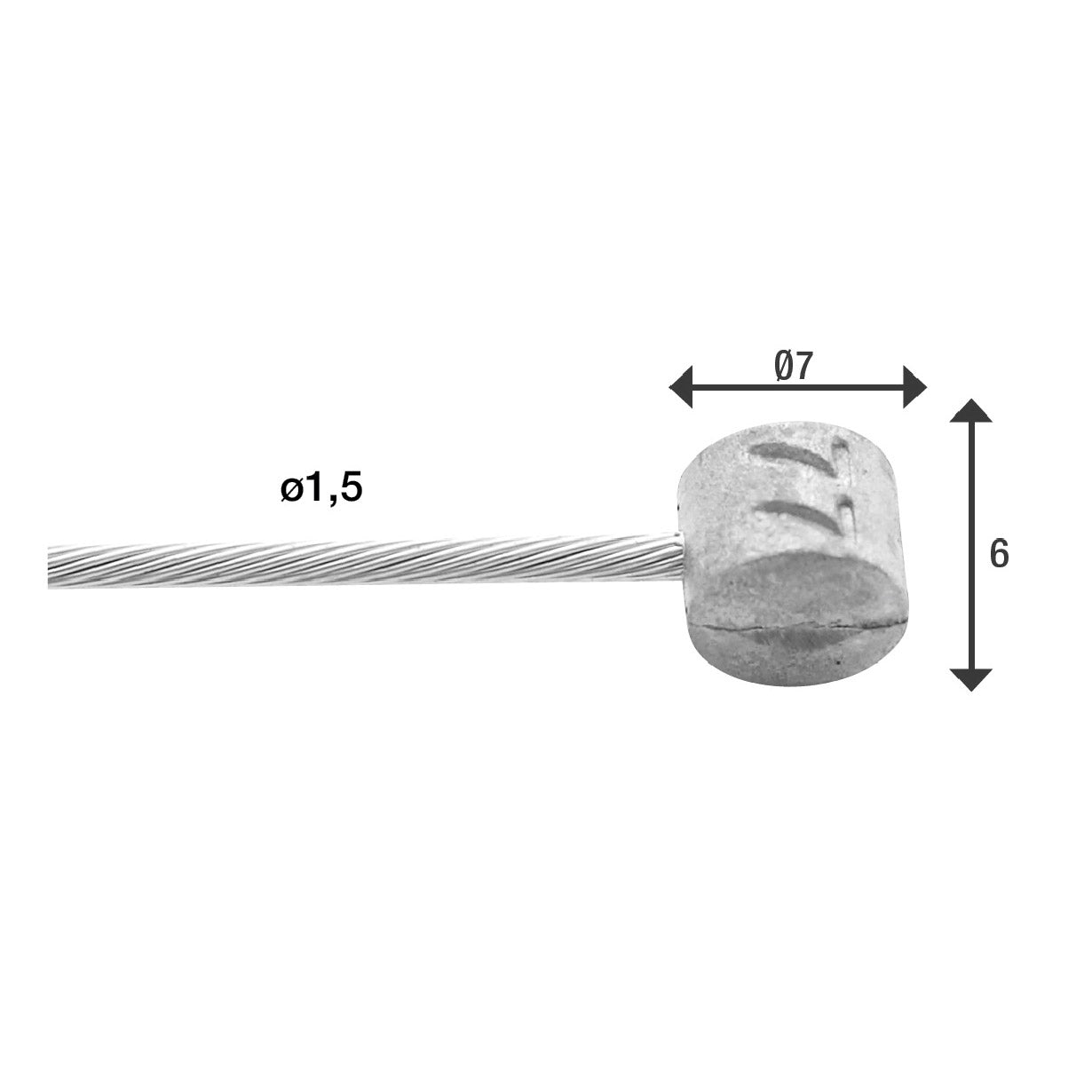 Elvedes Rem Binnenkabel 2000mm T-Nippel Acero inoxidable (10º)