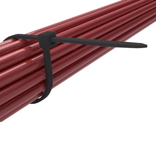 Cable corbatas 20.3 cm x 7.6 mm de negro (100)