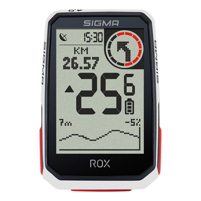 Sigma ROX 4.0 GPS SW White Standard Porta dello sterzo + Cavo di ricarica USB-C
