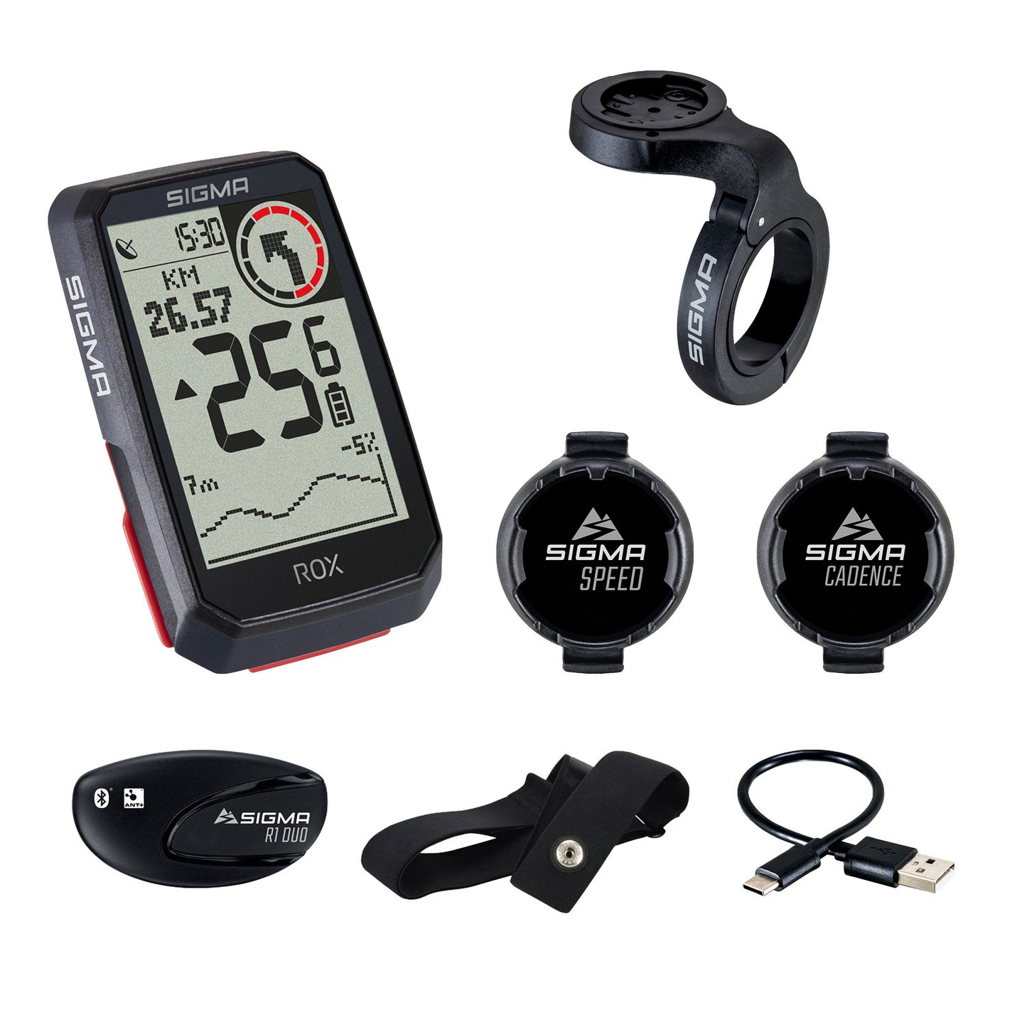 Sigma rox 4.0 gps zw zw hr stuurhouder cad snelh sensor top mount set