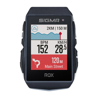 Sigma Rox 11.1 EVO GPS Black White standard handlebar holder + USB-C charging cable