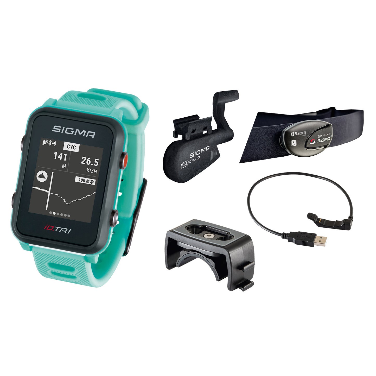 Sigma ID.Tri Neon Mint ZS HARTSL GPS Acti Ant + Ble + SensoRoSet