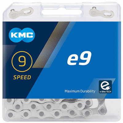 KMC E9 Silver Bicycle Chain 1 2x11 128 - 122 Collegamenti