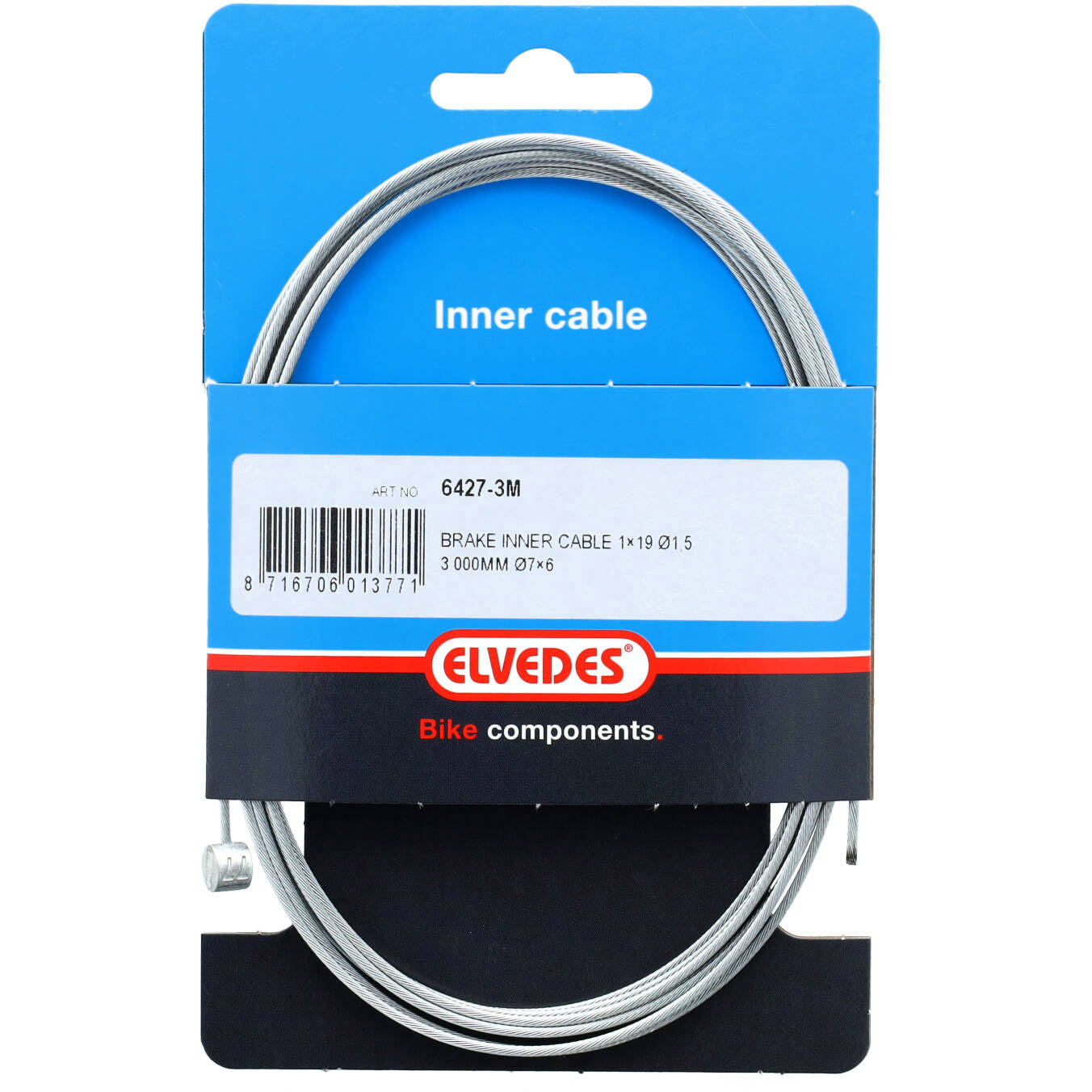 Elvedes Brake Cable interno de 3000 mm galvanizado Ø1.5 mm T-Tiple