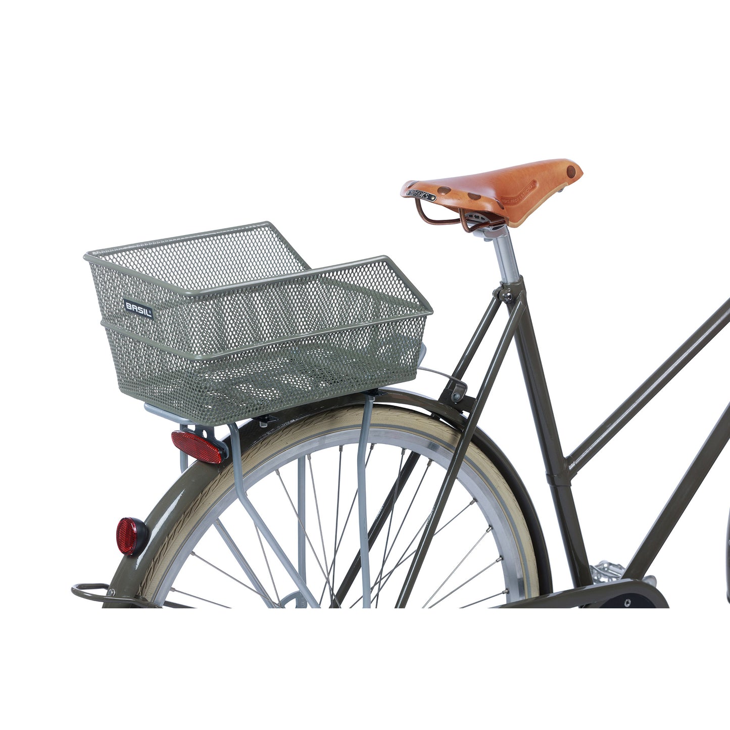 Basil Cento S - Canasta de bicicletas - En la parte posterior - Olive Green