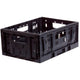 Crate de plástico plegable pequeño de 20 litros plegables negros
