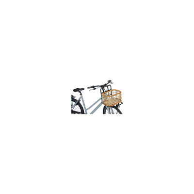 Basil Green Life - rotan fietsmand - medium - voorop natural bruin