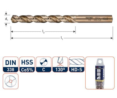 Broca helicoidal Rotec din338 co 4,8mm