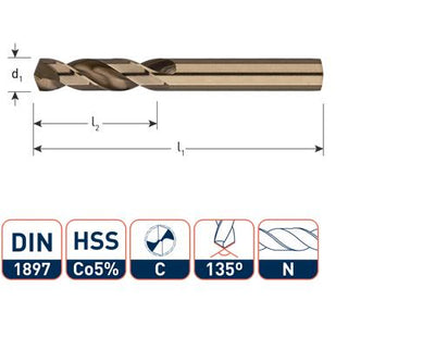 Broca para chapa Rotec co din1897 3,3mm | 10 piezas
