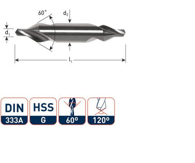 Rotec center drill din333a 4.0mm shank 10