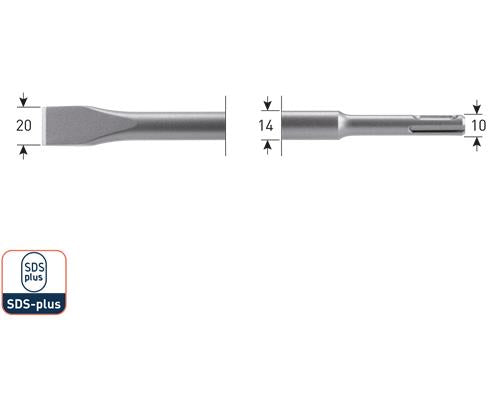 Scalpello piatto Rotec sds 250mm