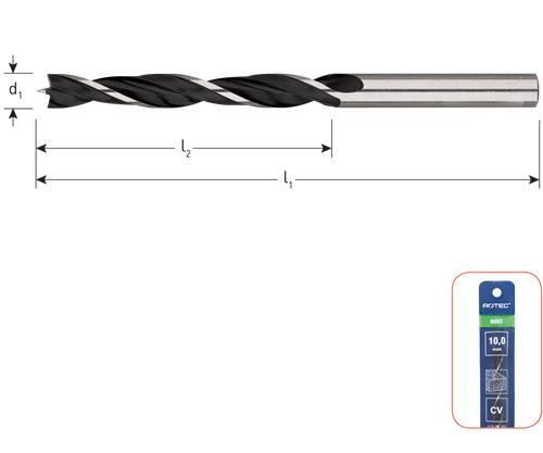 Trapano per legno Rotec con punta centrale da 9 mm