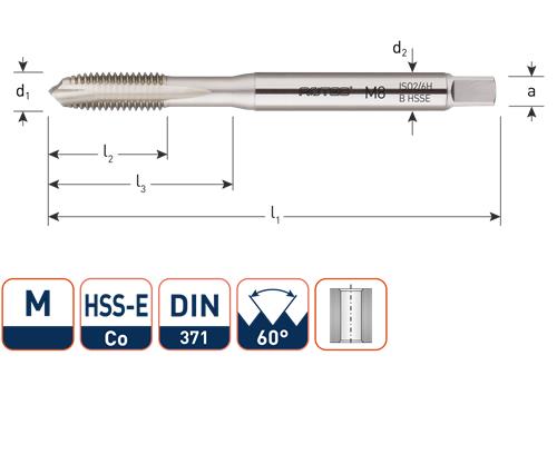 Rotec machine tap din371 m4