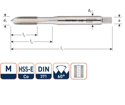 Rotec machinetap d371 alu m8