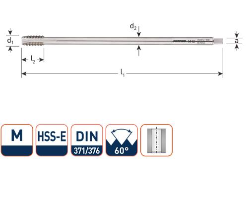 Rubinetto a macchina Rotec extra lungo m8 din357