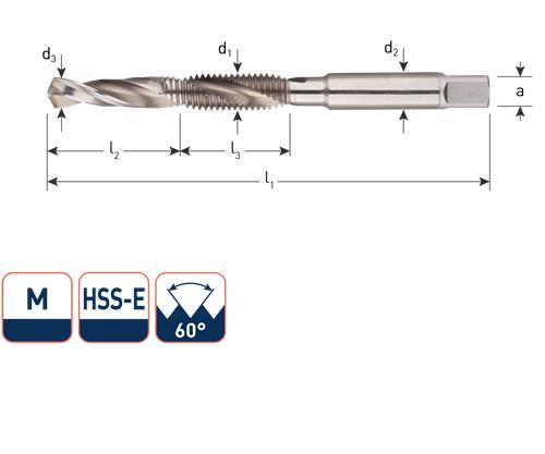 Rotec combi drill tap m8