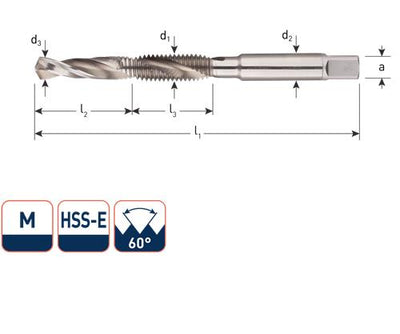 Rotec combi drill tap m8