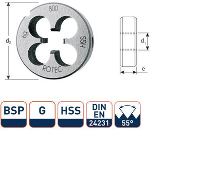 Rotec ronde snijplaat bsp g1 hss