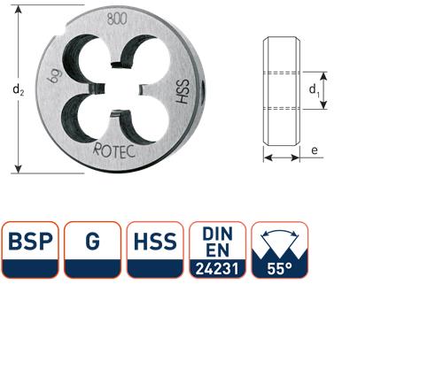 Rotec piatto da taglio tondo bsp g1 2 hss