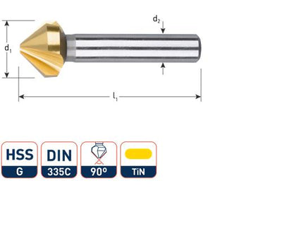 Fresa avellanadora Rotec 60gr. 3 cortadores de 20,0 mm