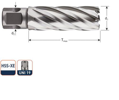 Broca hueca Rotec hss silver-line 46.0mm sl55 weldon