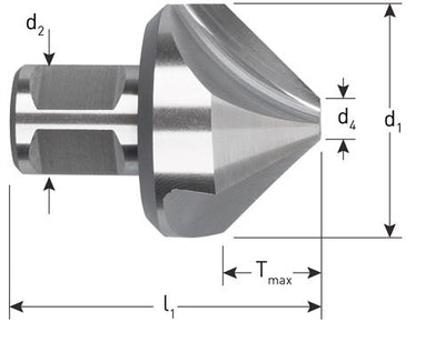 Fresa avellanadora Rotec 90° 55mm hss-e weldon