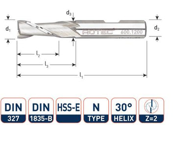 Rotec cortachaveteros corto din327 10.0mm weldon (u)