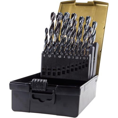 Set di punte elicoidali Rotec 1-13x0,5mm hss-r 25 pezzi