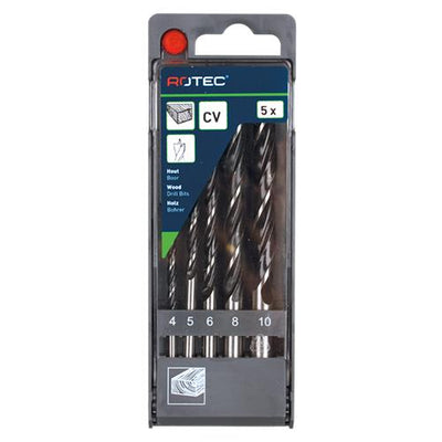 Set di punte per legno Rotec 5 pezzi 4-10mm