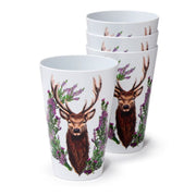 Wild hert set van 4 duurzame rpet picknick bekers 450ml - afbeelding 1
