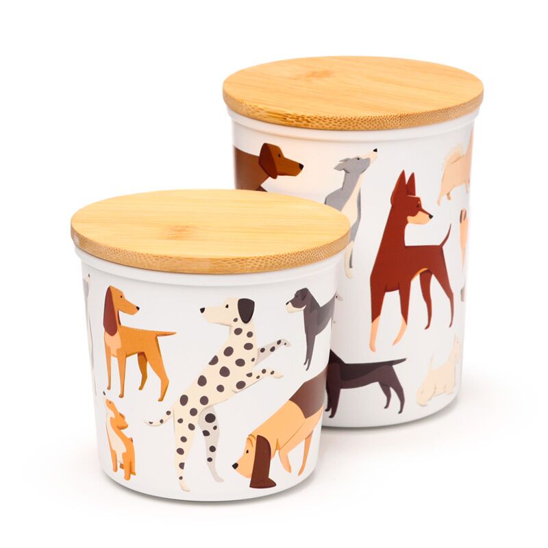 BARKS Dog Set di 2 vasi di stock rpet e bambù s m