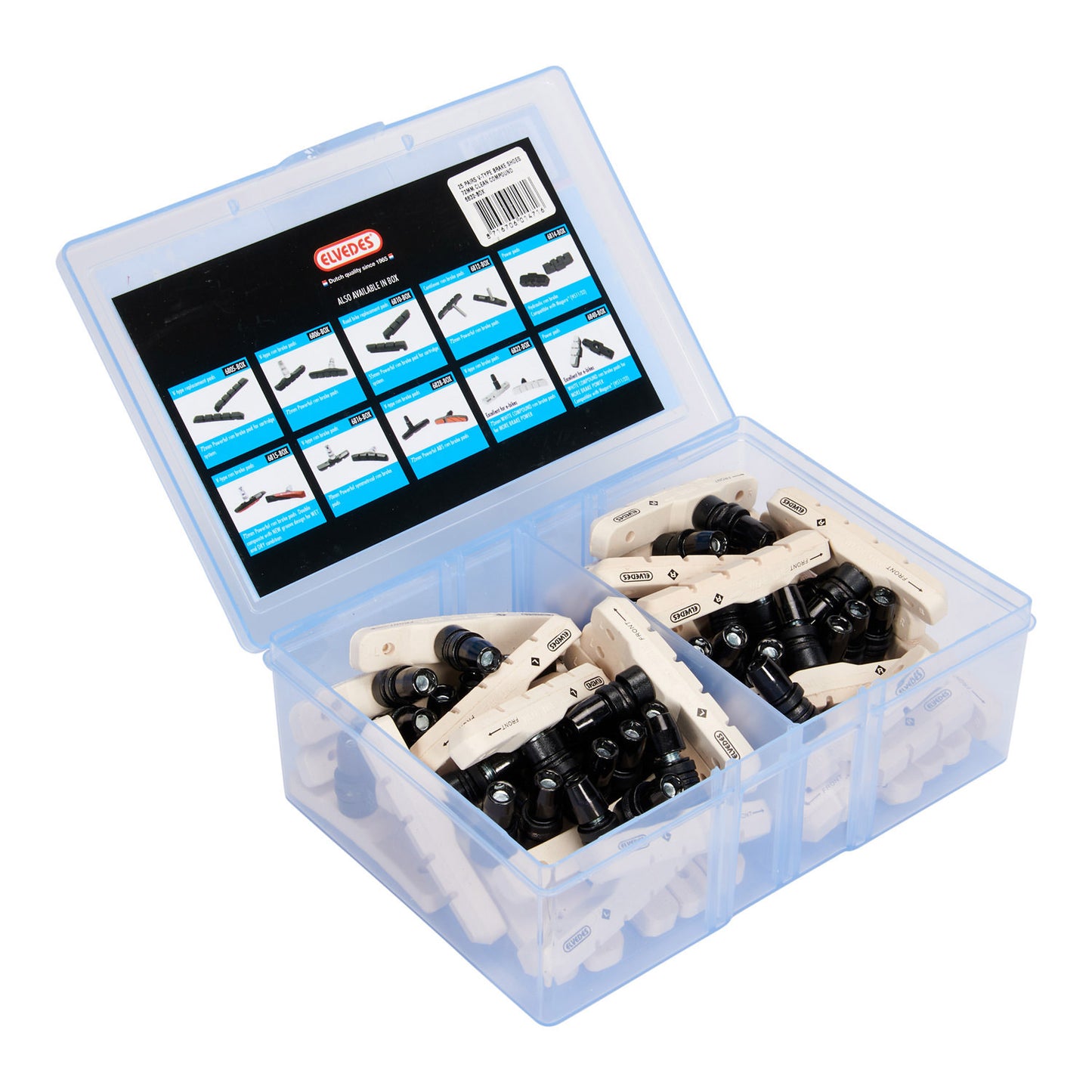 Juego pastillas de freno Elvedes V-brake 72 mm - blanco (25 pares)