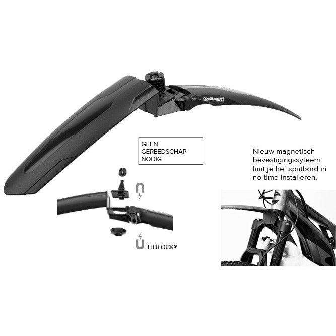 PoliSport Voorlatbord Mud -Mudguard Black