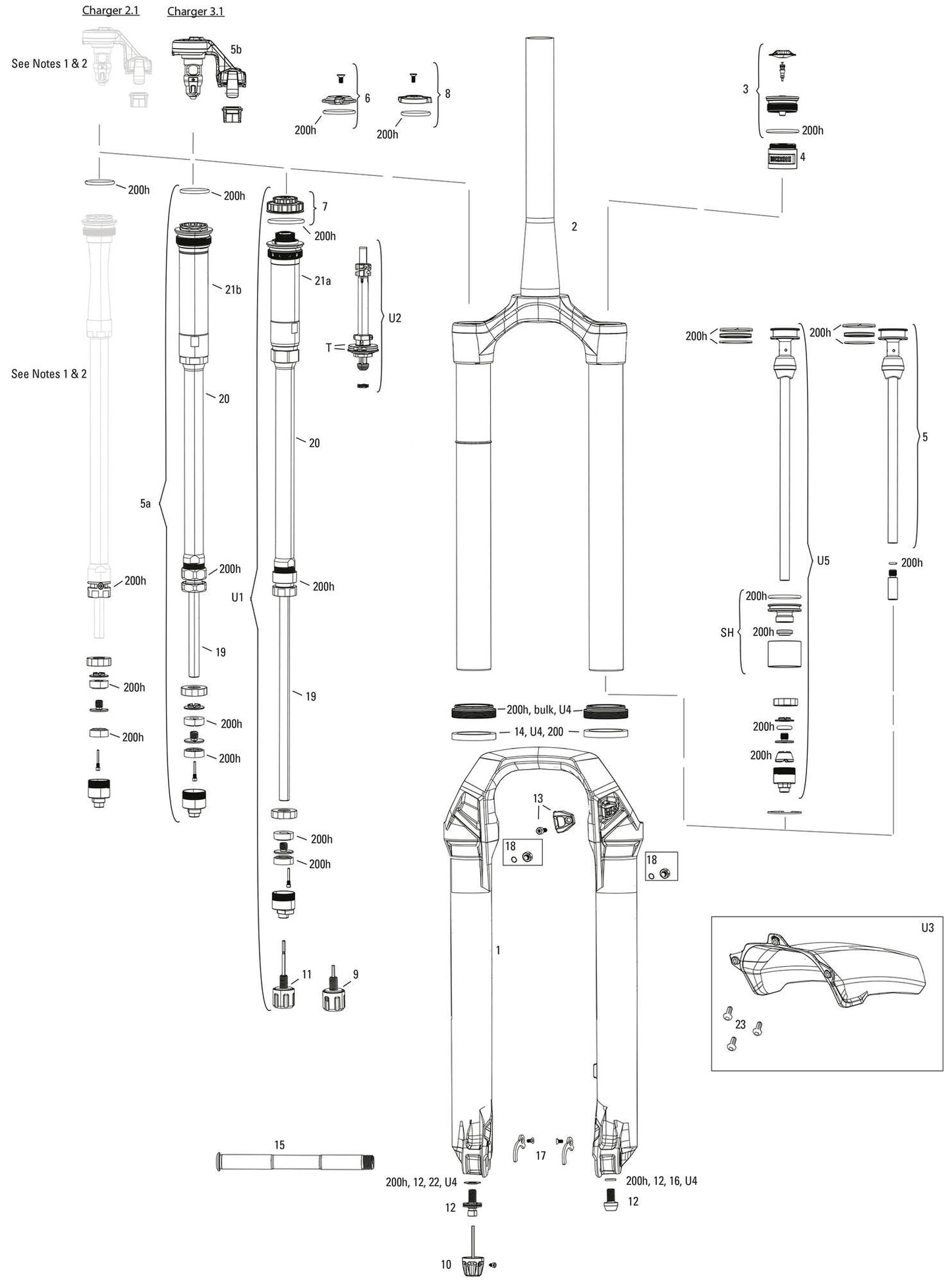 RockShox Susp.f.Fork Rs Lyrik Sel.Rc 140mm nero