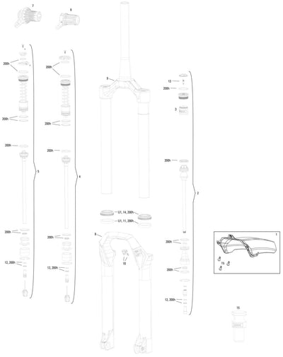 Rockshox verende voorvork psylo su.fork rs psylo gold is. rc 27,5 + 29 boost 140mm