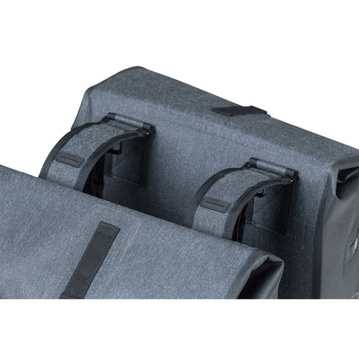 Bolso de bicicleta doble seca urbana de albahaca - gris, 50l