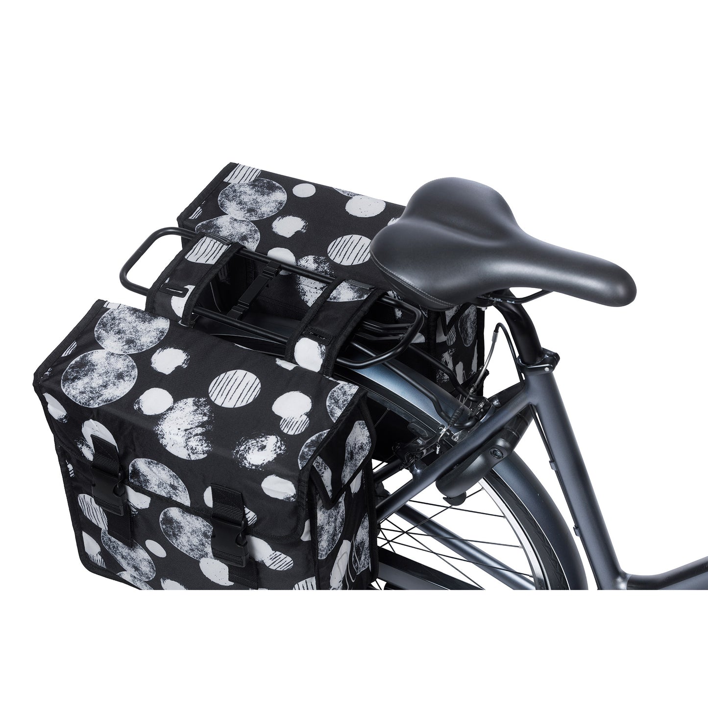 Basil Tas Mara XL Dubbel | Sphere | Zwart grijs