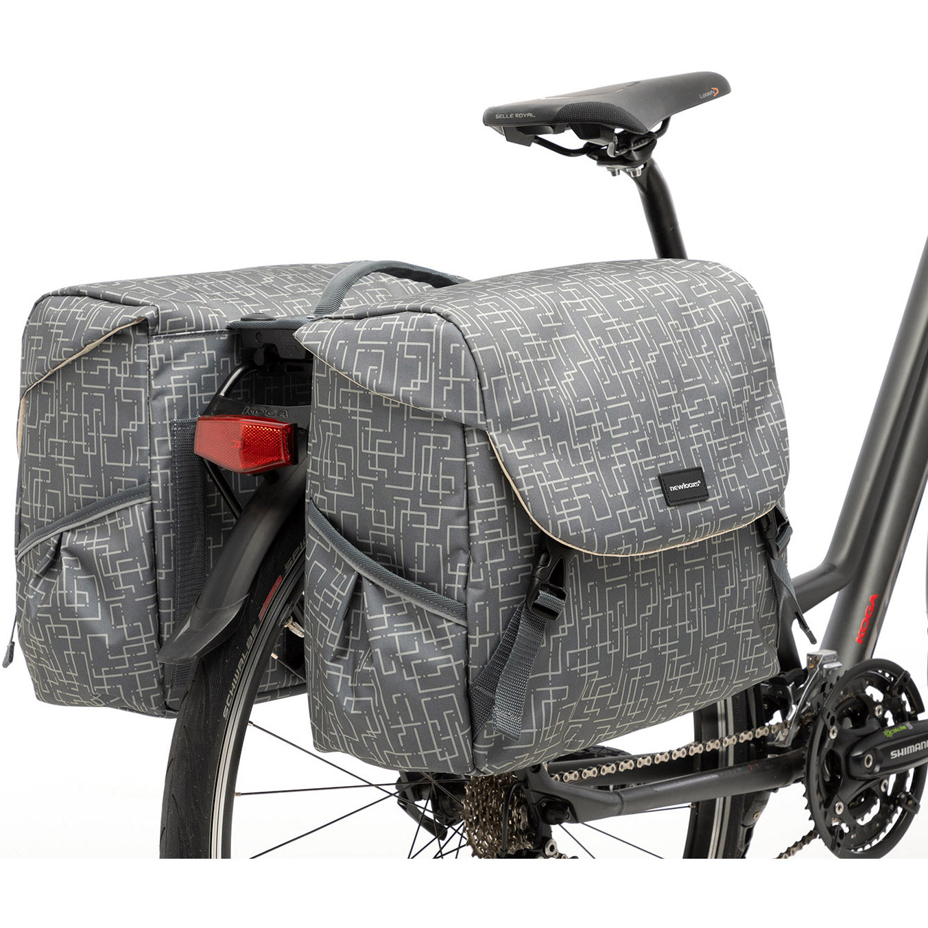 Mondi Joy Double Bicycle Bag - RackTime Snap -IT - Water -repellent Polyester - 38L - Ivy Walnut