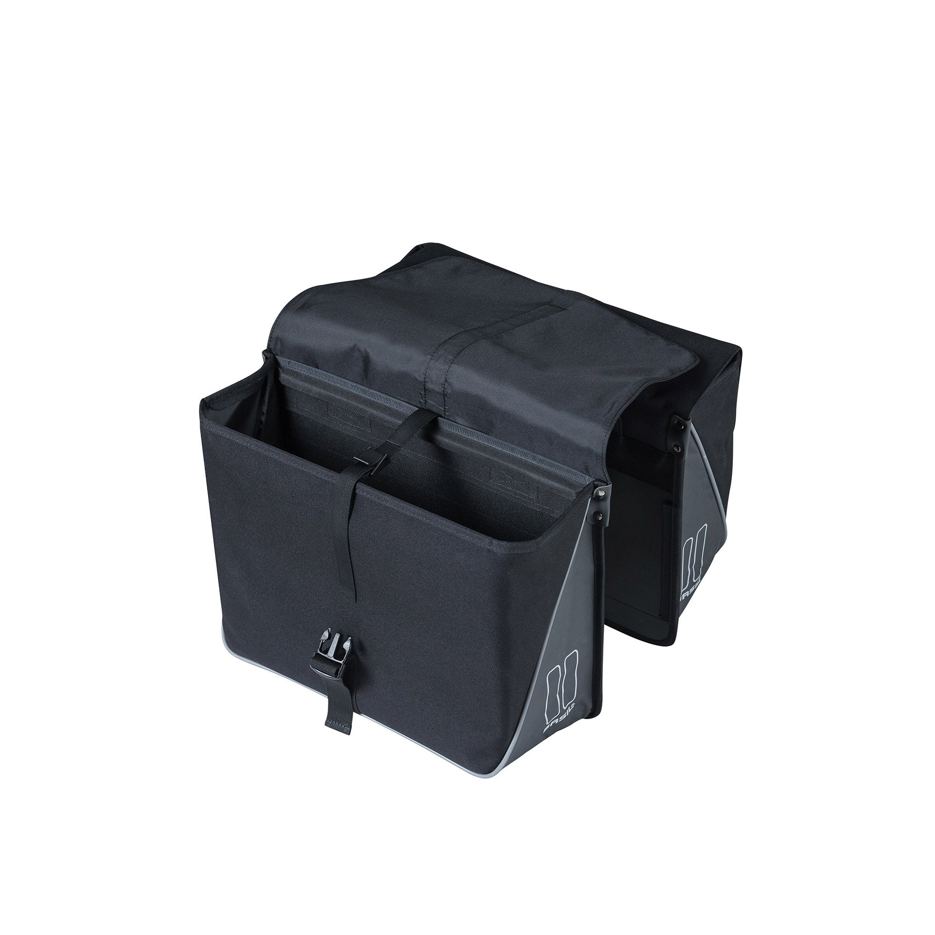 Basil Forte Double Bicycle Borsa, nero nero, acqua -repellente, 35L